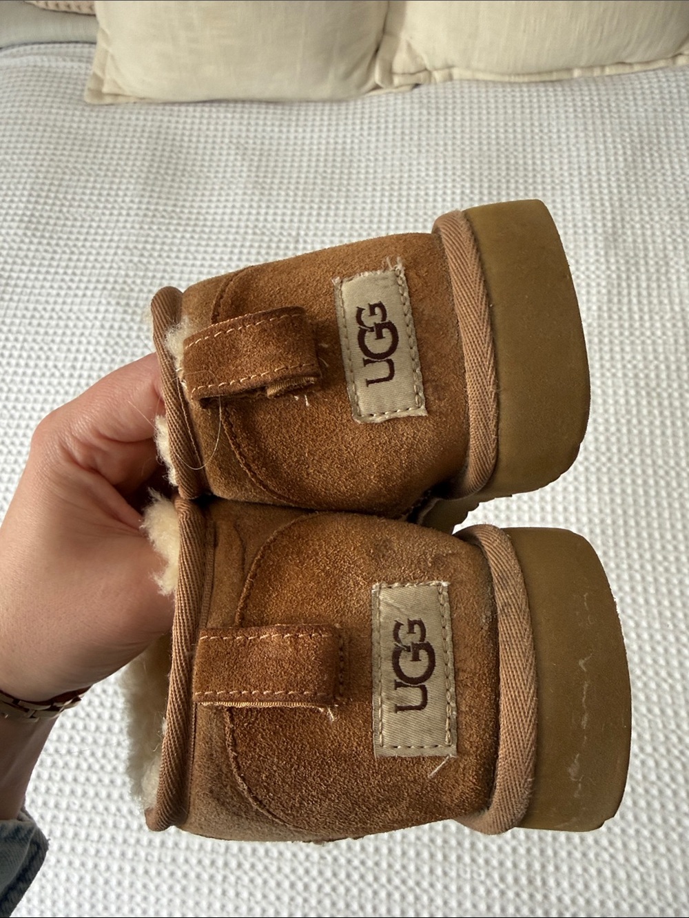 UGG Chestnut Suede Short Sheepskin Boots - Picture 4 of 6